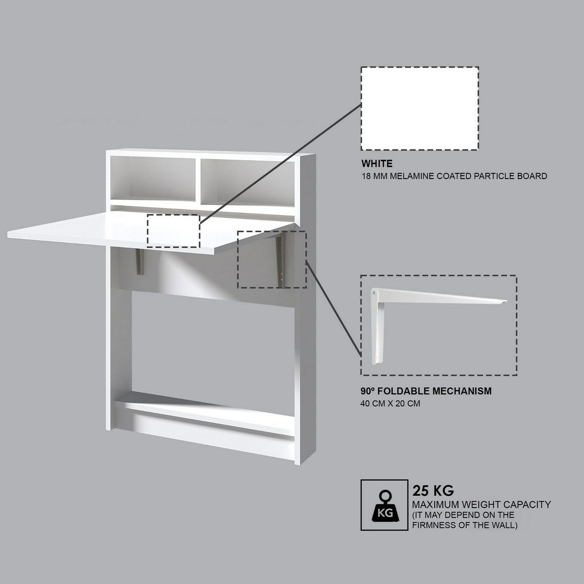 Skládací jídelní stůl Patara White – obrázok 6