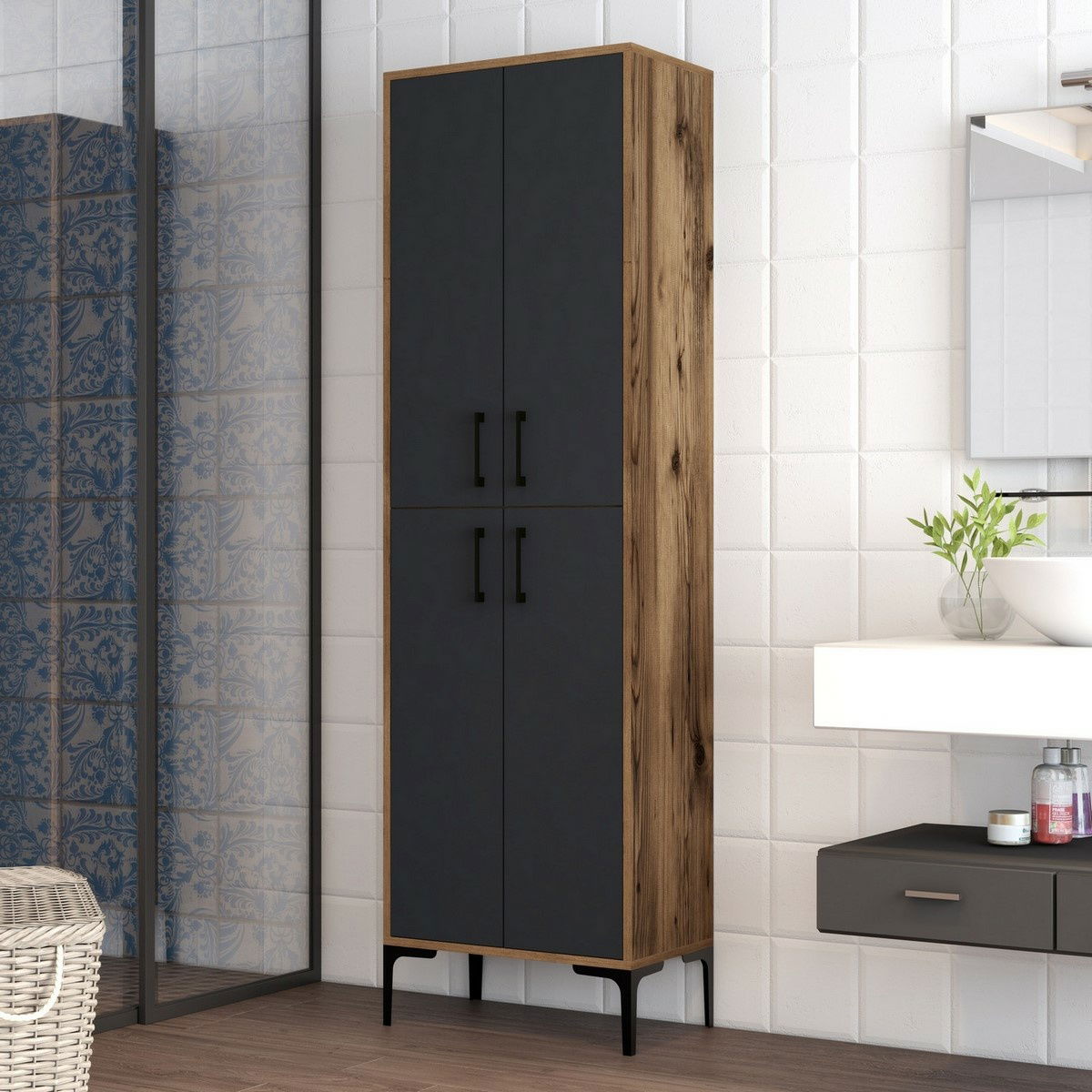 Skříň Berlin Walnut and Anthracite – obrázok 4