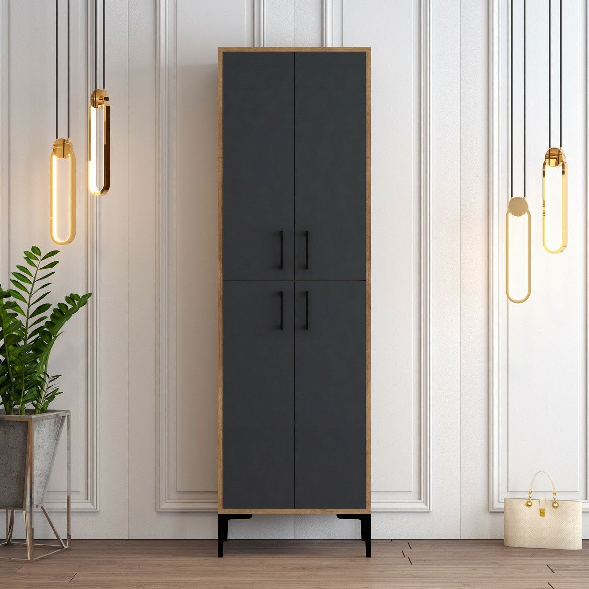 Skříň Berlin Walnut and Anthracite – obrázok 5