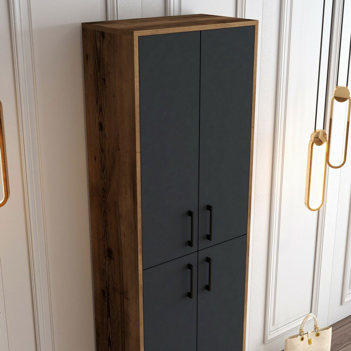 Skříň Berlin Walnut and Anthracite – obrázok 3