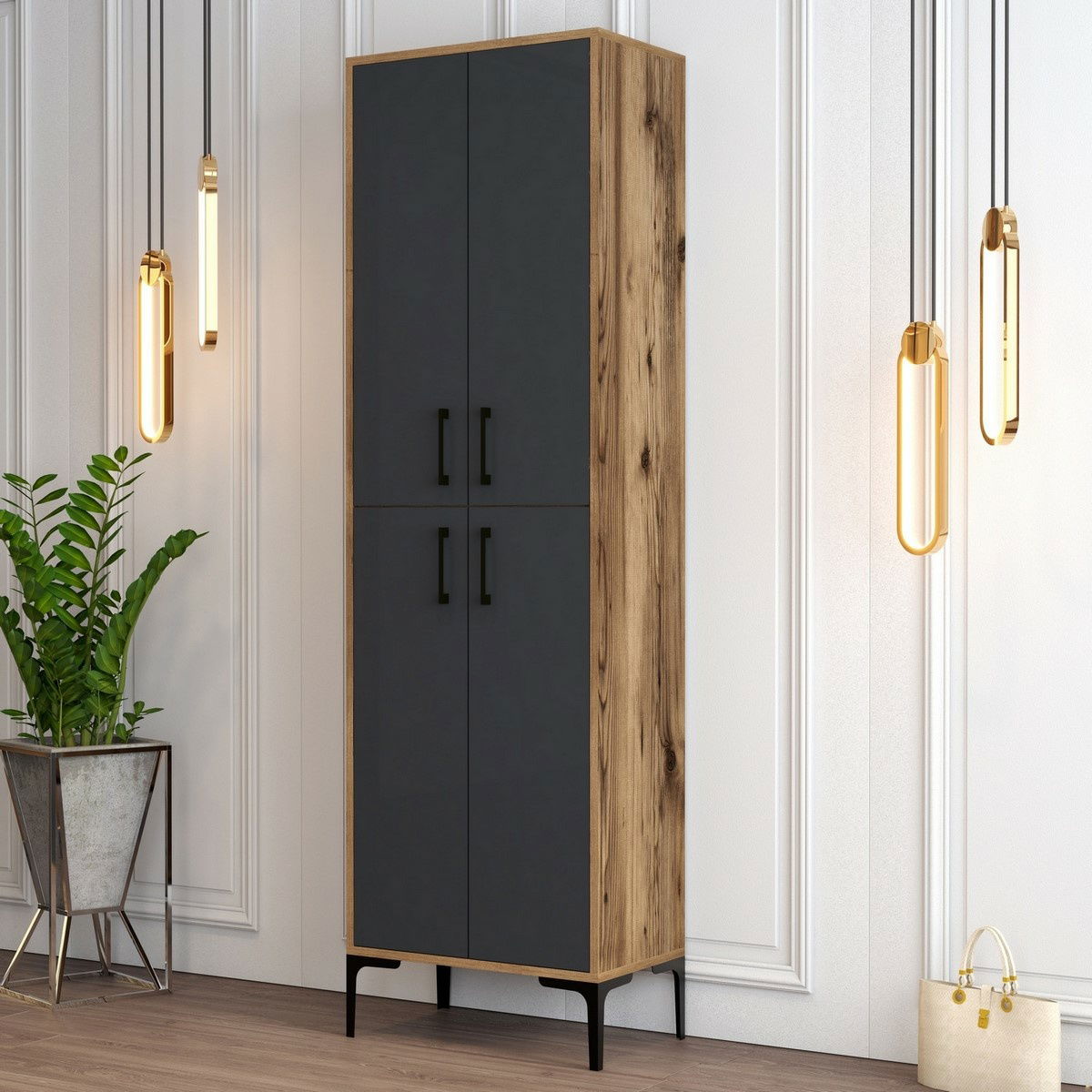 Skříň Berlin Walnut and Anthracite – obrázok 4