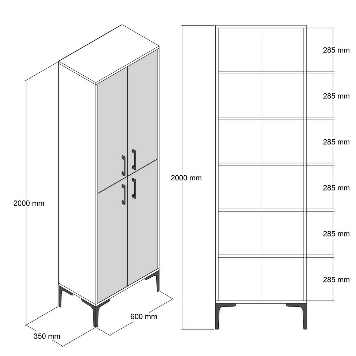 Skříň Berlin Walnut and Anthracite – obrázok 6