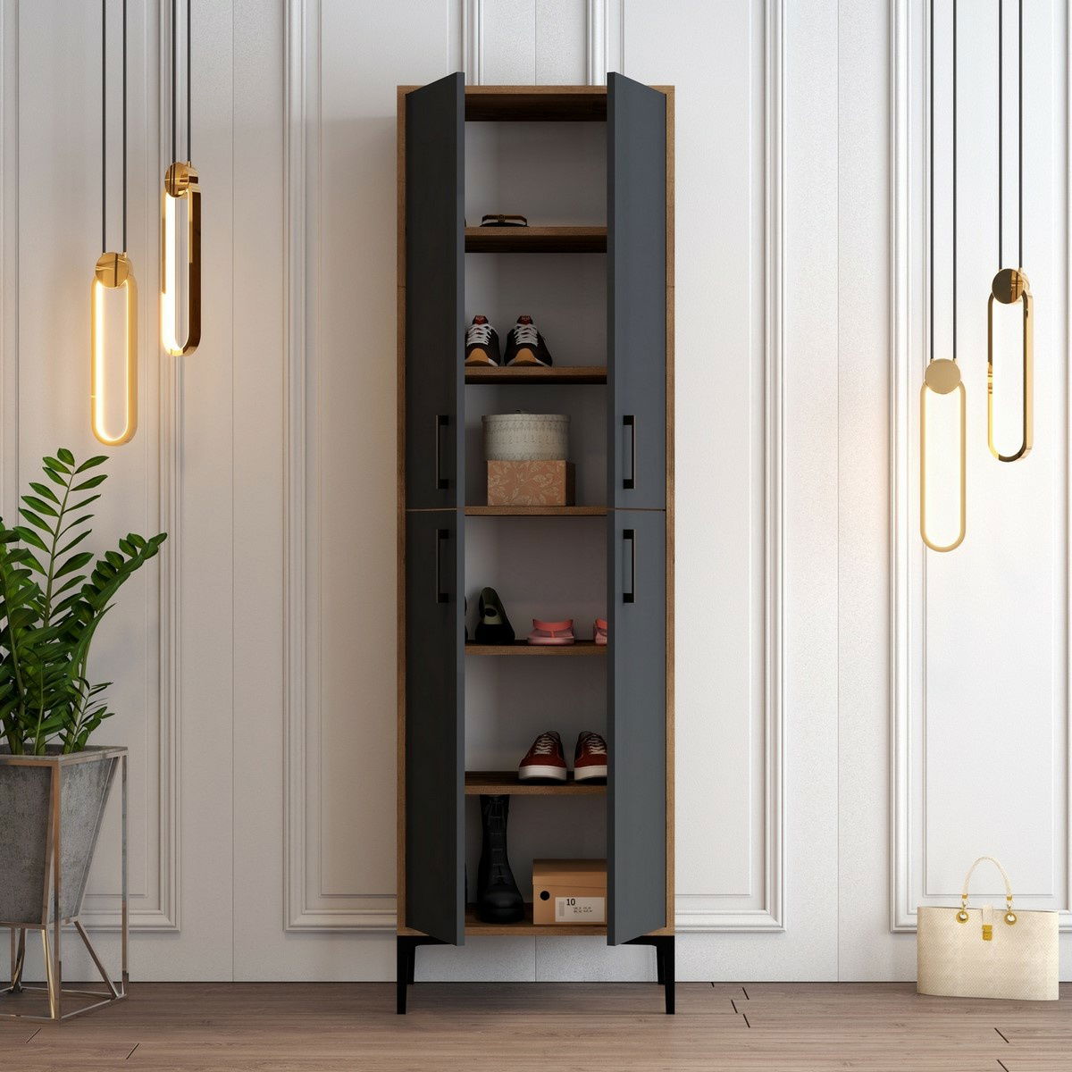 Skříň Berlin Walnut and Anthracite – obrázok 2