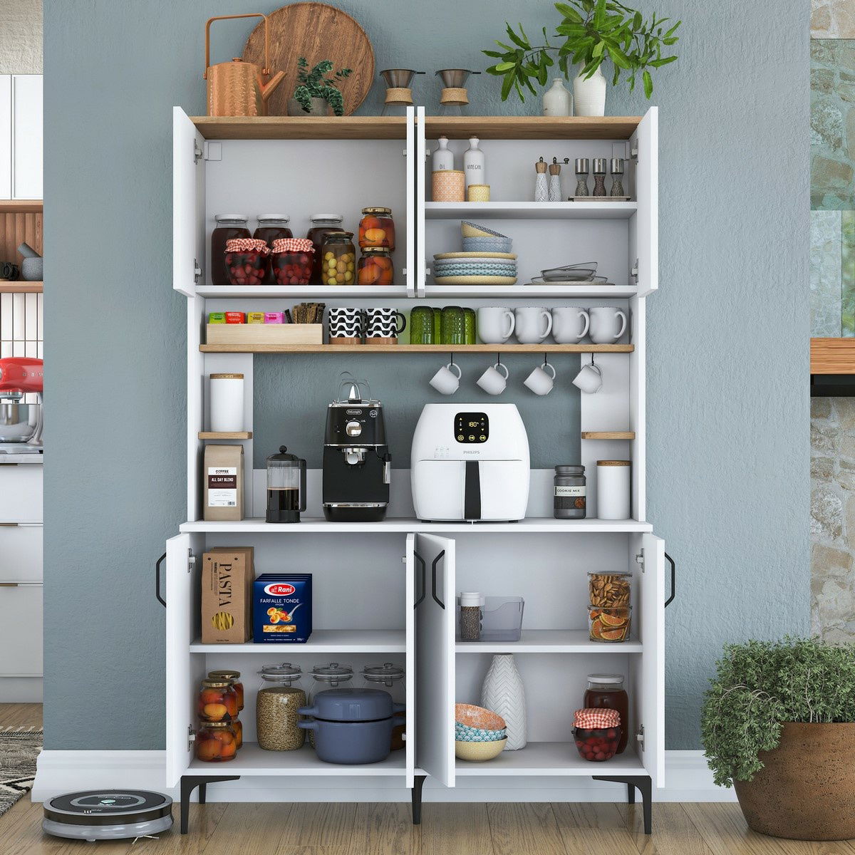 Skříň Jevy Walnut and White – obrázok 10