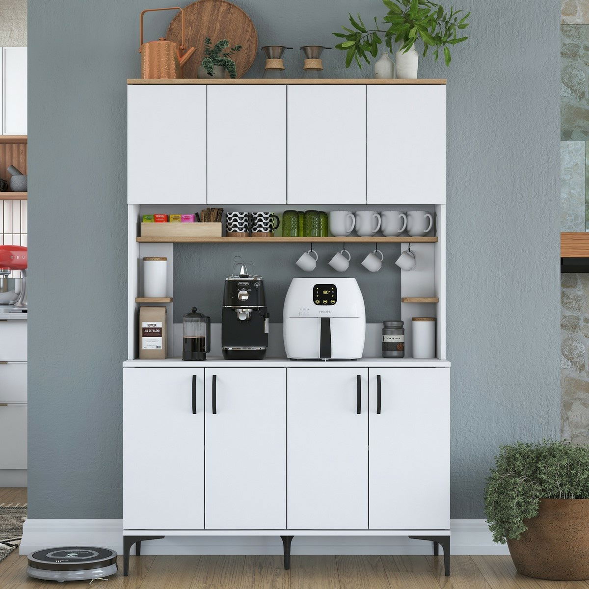 Skříň Jevy Walnut and White – obrázok 11