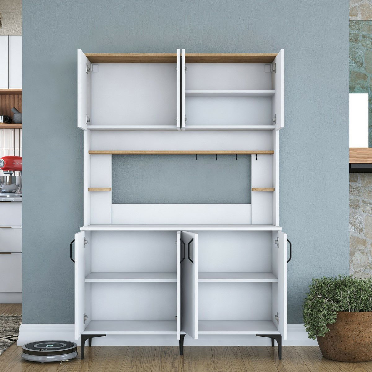 Skříň Jevy Walnut and White – obrázok 5