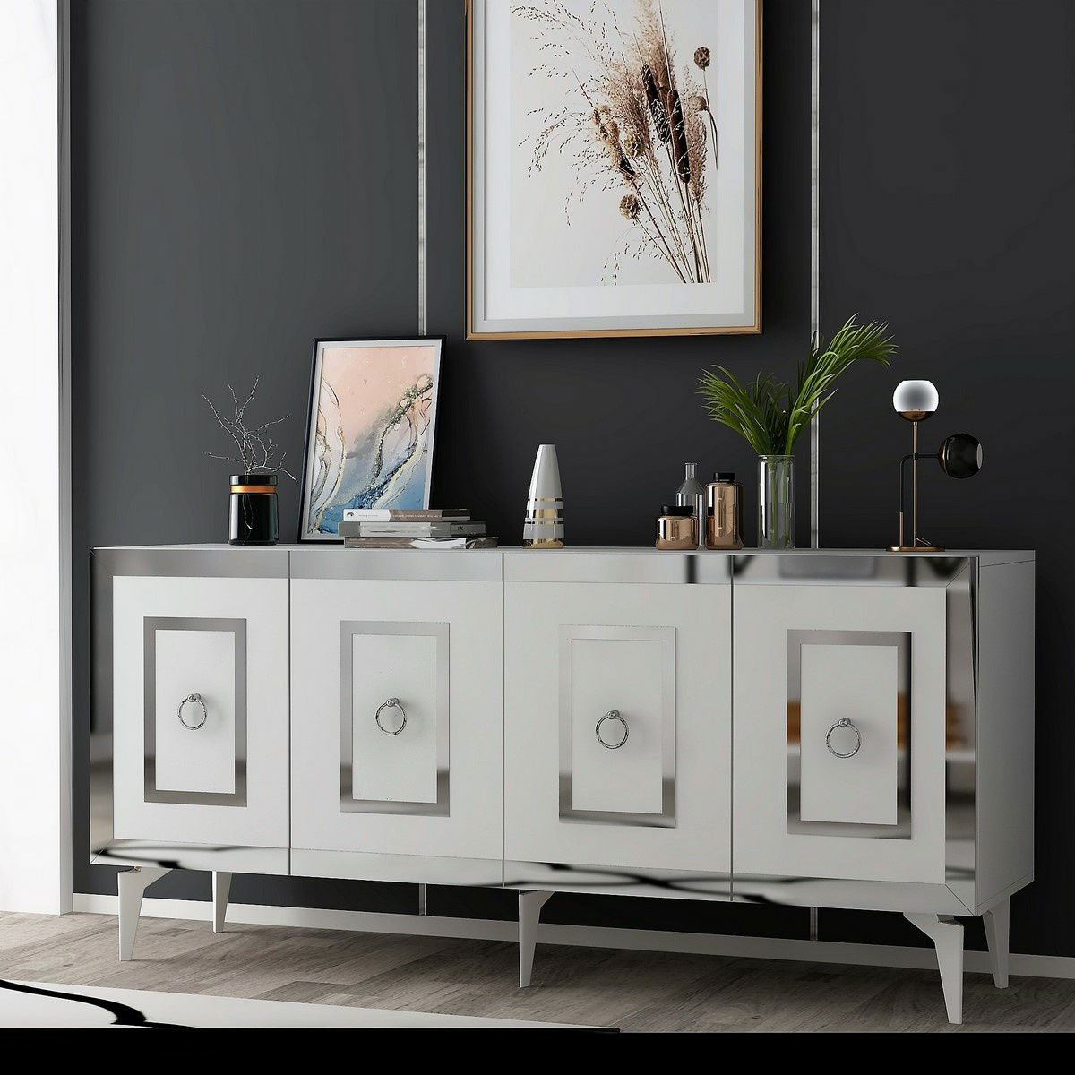 Skříňka Karya White and Silver – obrázok 8