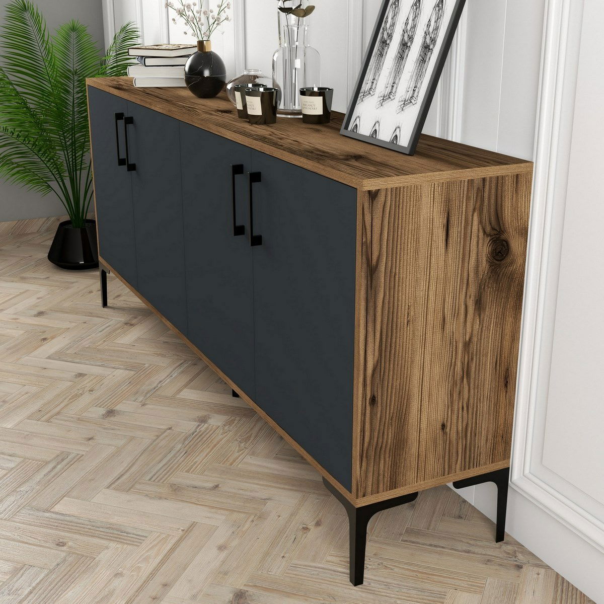 Skříňka Kiev Walnut and Anthracite – obrázok 3