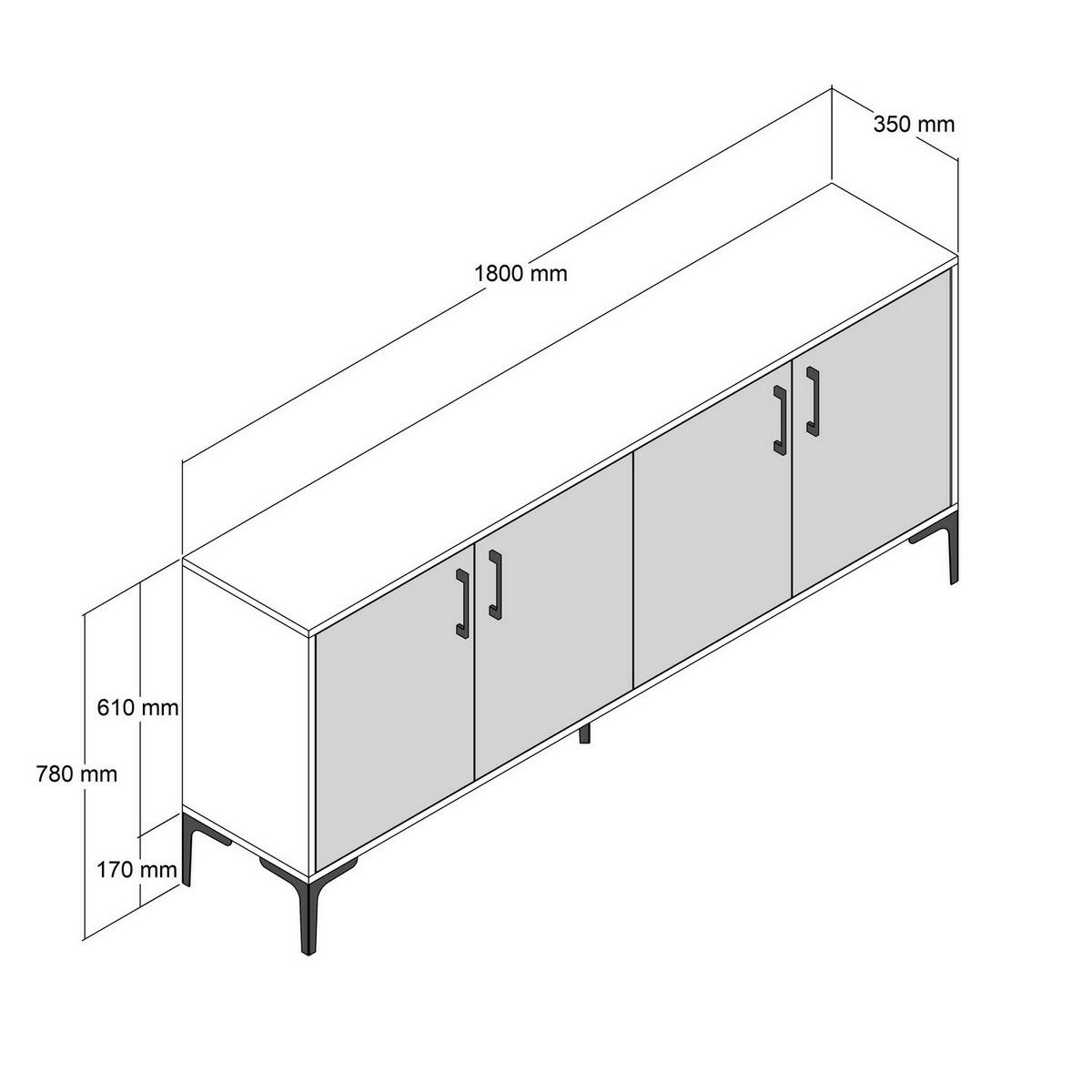 Skříňka Kiev Walnut and Anthracite – obrázok 6