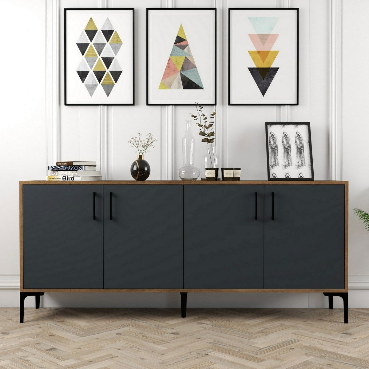 Skříňka Kiev Walnut and Anthracite – obrázok 5