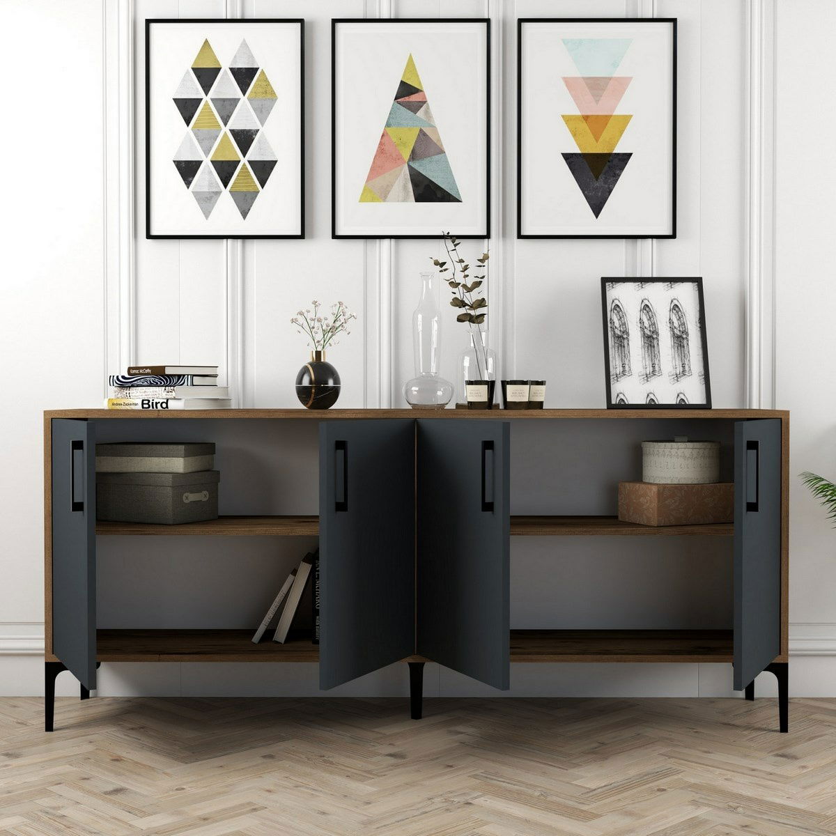 Skříňka Kiev Walnut and Anthracite – obrázok 2