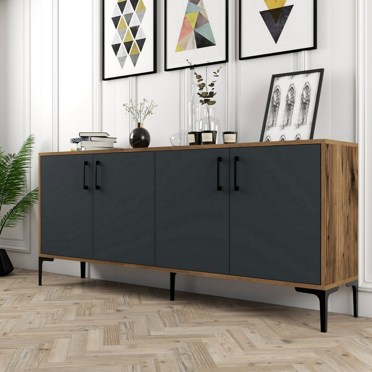 Skříňka Kiev Walnut and Anthracite – obrázok 4