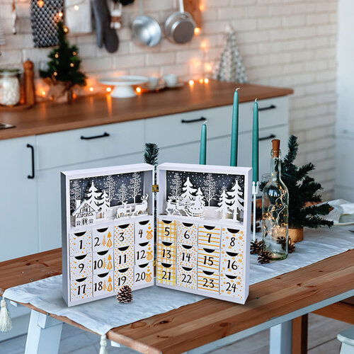Solight LED adventní kalendář - kniha, 8x LED, 40x30cm, 2x AAA – obrázok 8
