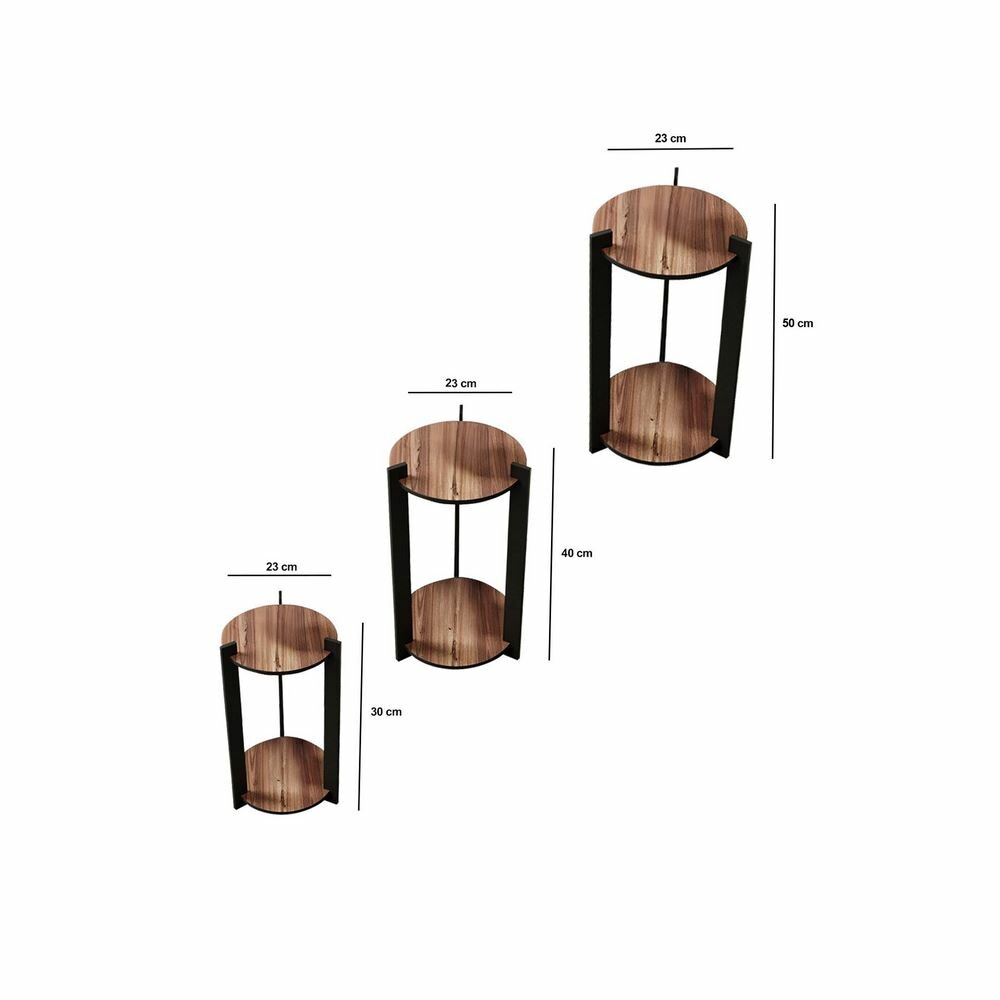 Stojan na květiny Flower Desk Round - Walnut – obrázok 5
