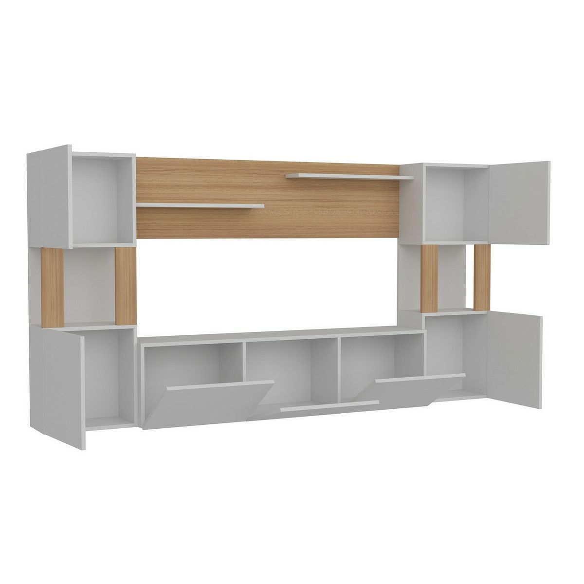 Televizní stěna Lore White and Teak – obrázok 6
