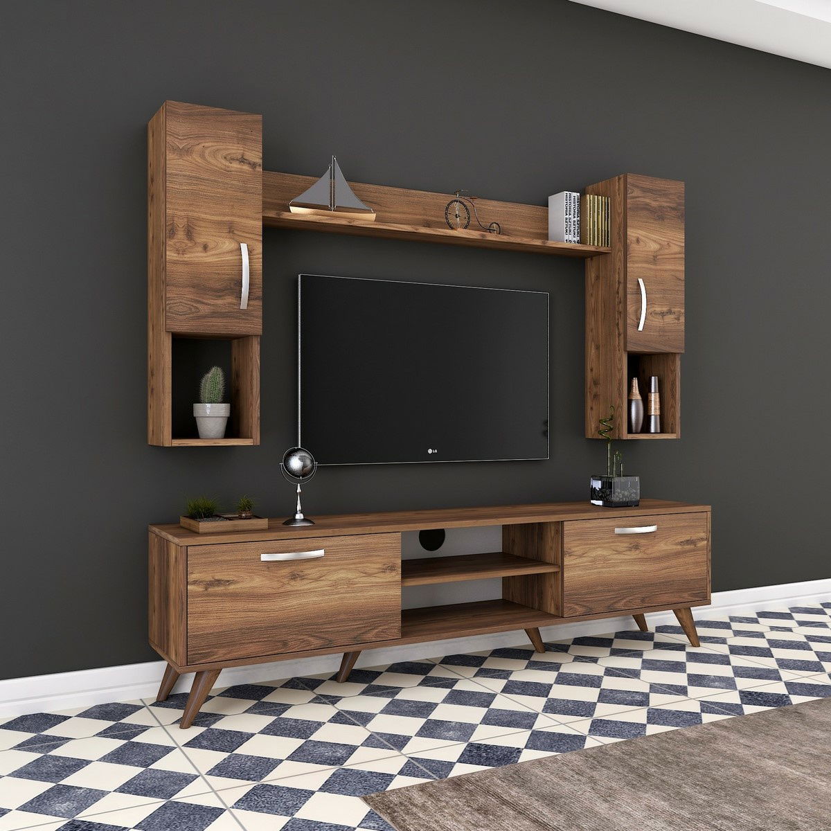 Televizní stěna Mio Walnut – obrázok 4