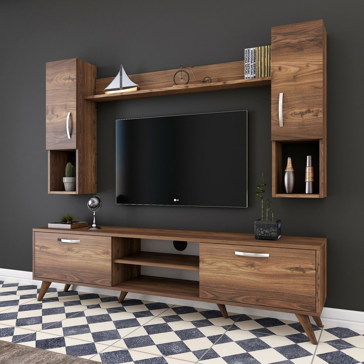 Televizní stěna Mio Walnut – obrázok 3
