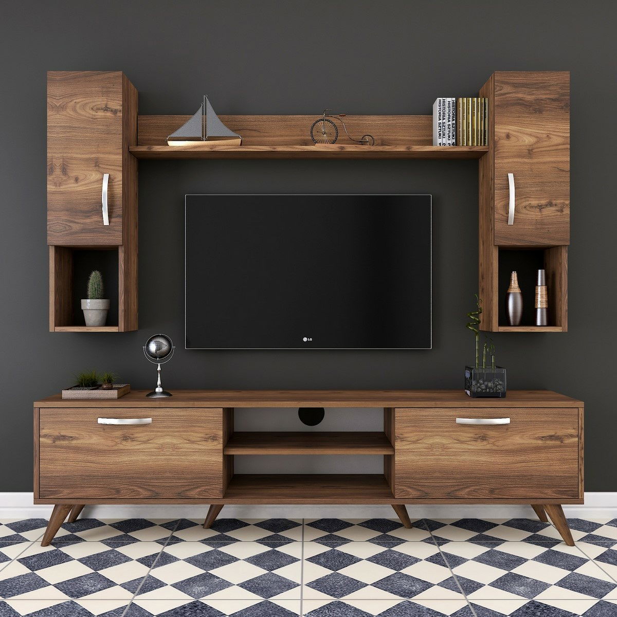 Televizní stěna Mio Walnut – obrázok 2