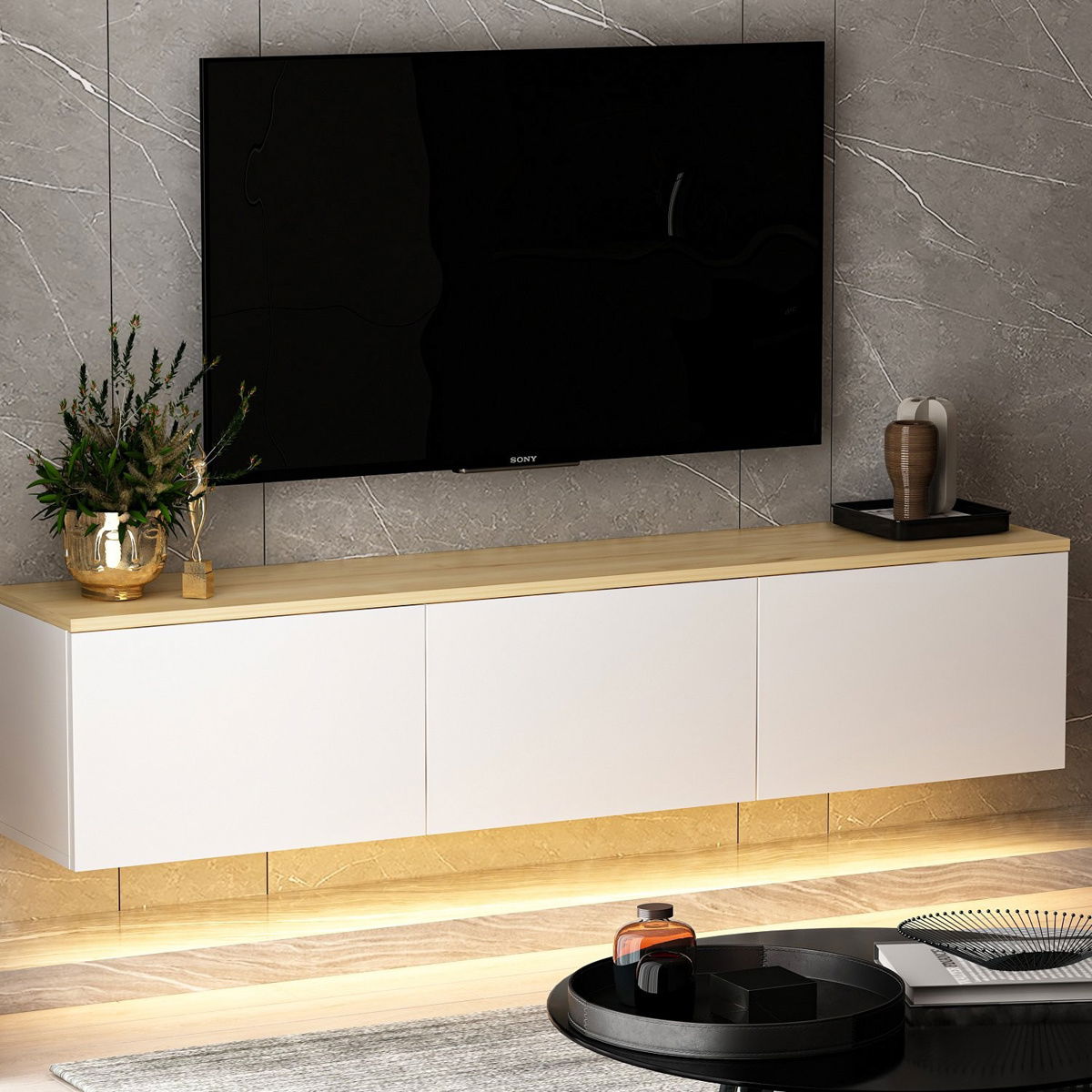 Televizní stolek Neon White – obrázok 5