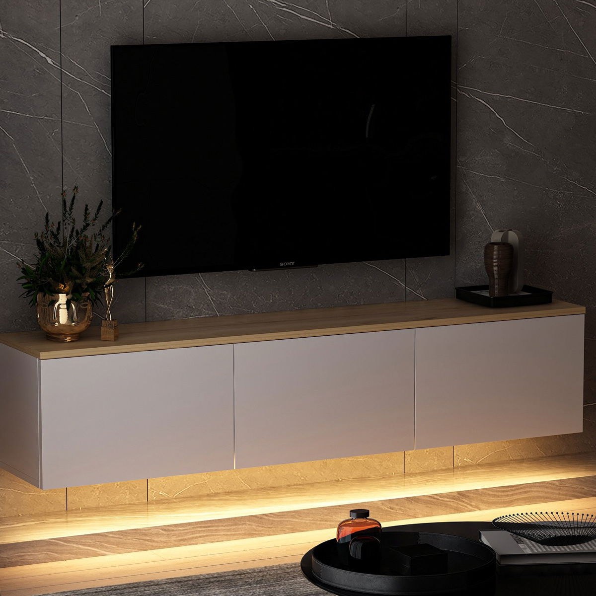 Televizní stolek Neon White – obrázok 3