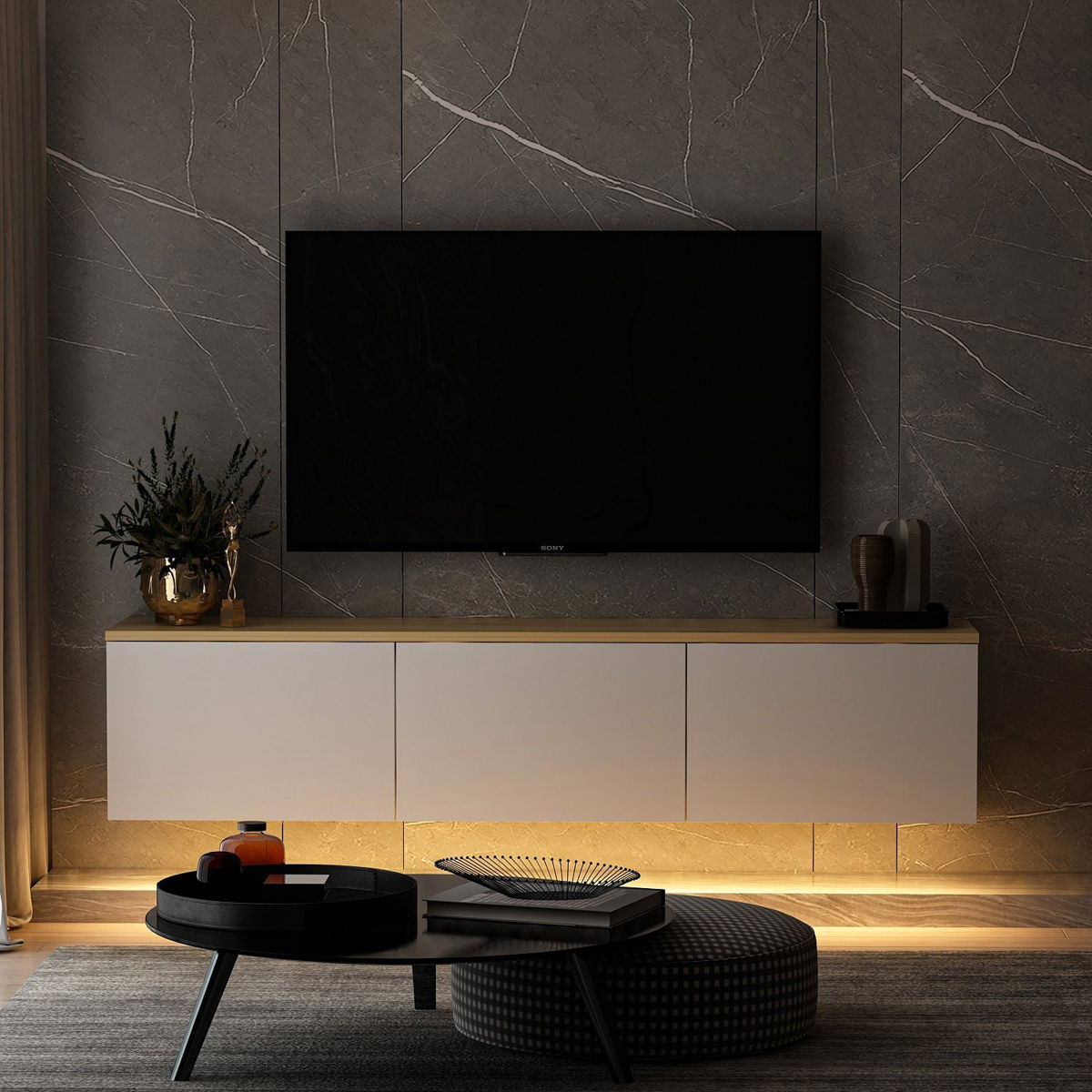 Televizní stolek Neon White – obrázok 7