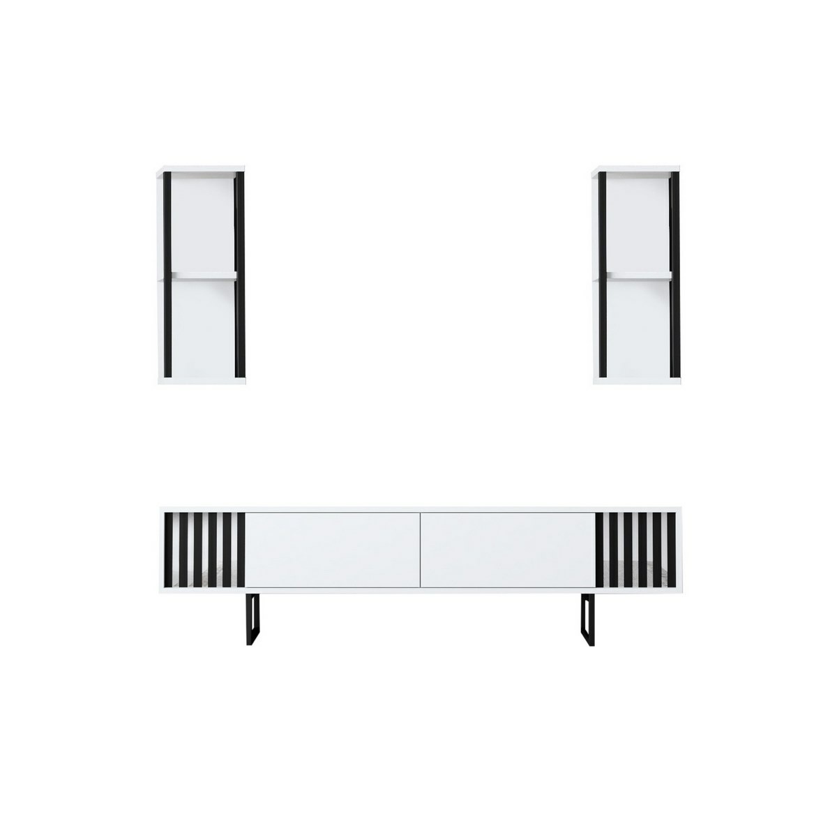 Televizní stolek s policemi Chrome White and Black – obrázok 7