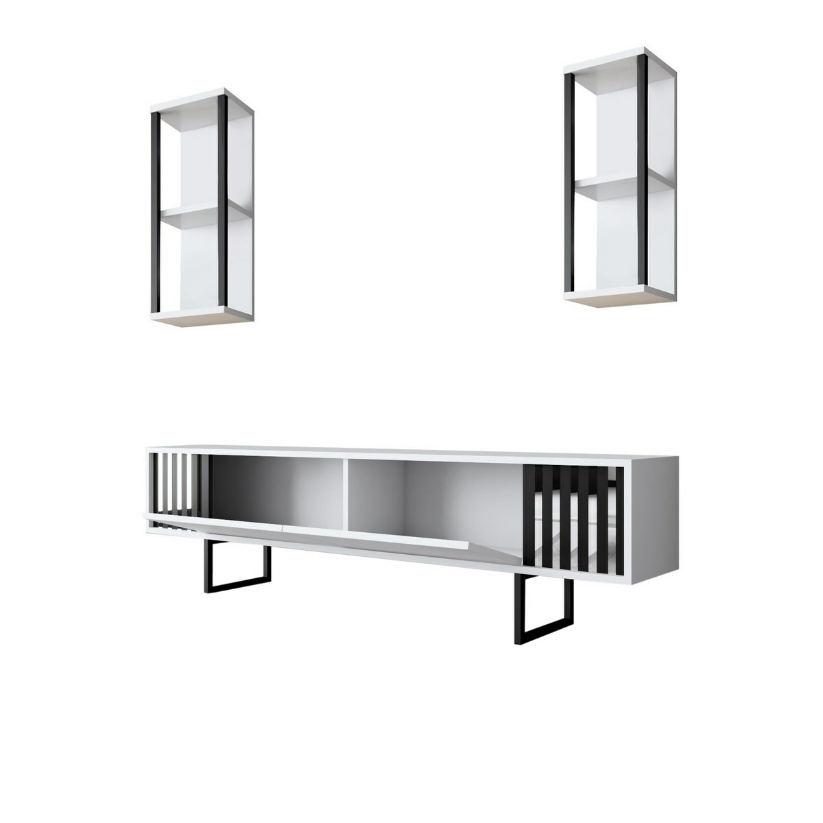 Televizní stolek s policemi Chrome White and Black – obrázok 8