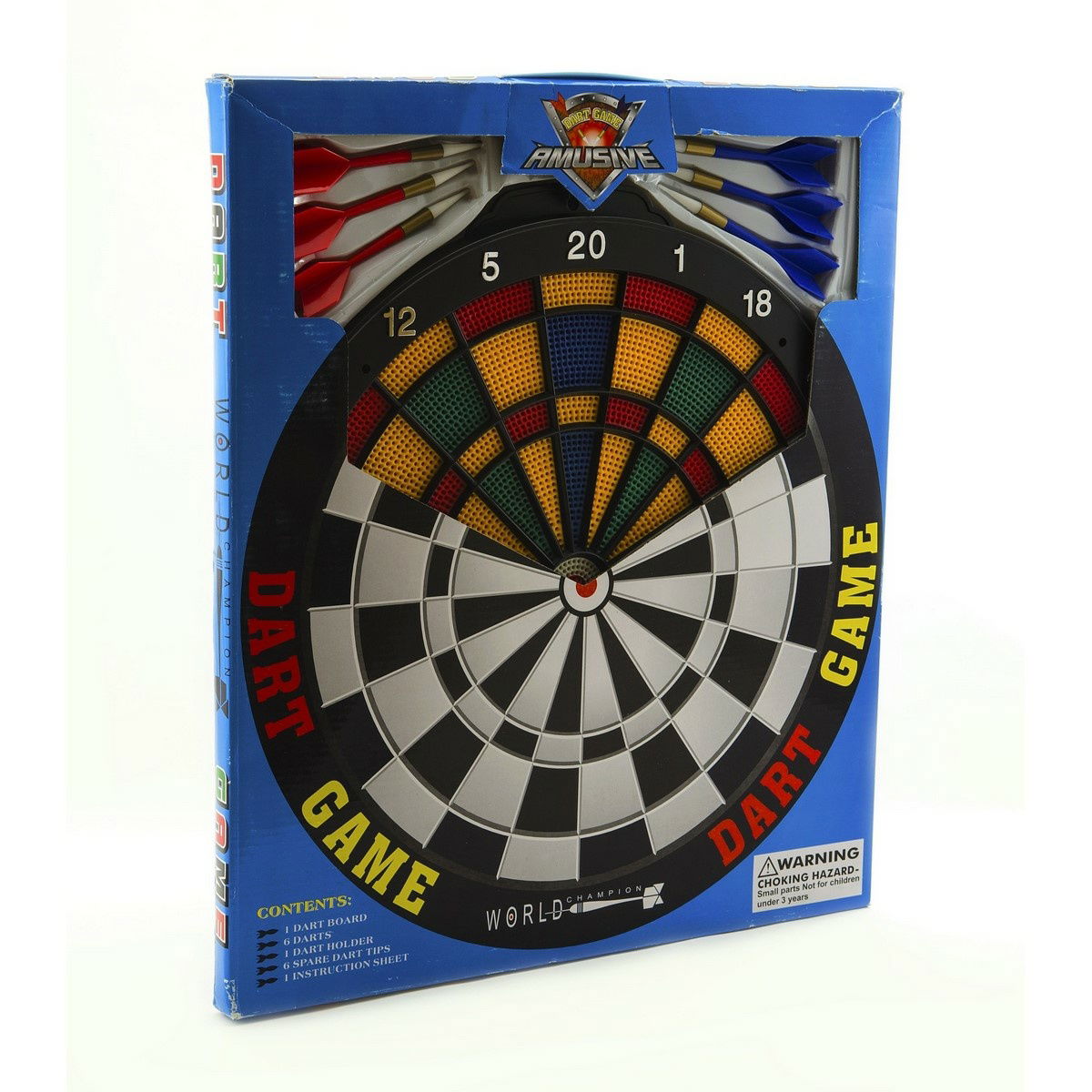 Terč 40cm + 6 šipek plast v krabici, 41 x 48 x 3 cm – obrázok 4