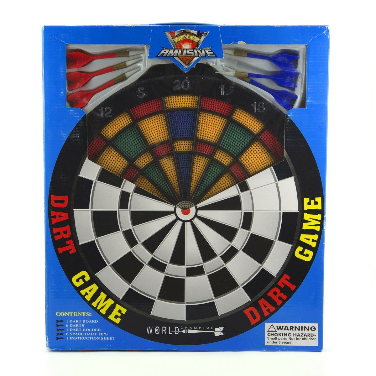 Terč 40cm + 6 šipek plast v krabici, 41 x 48 x 3 cm – obrázok 3