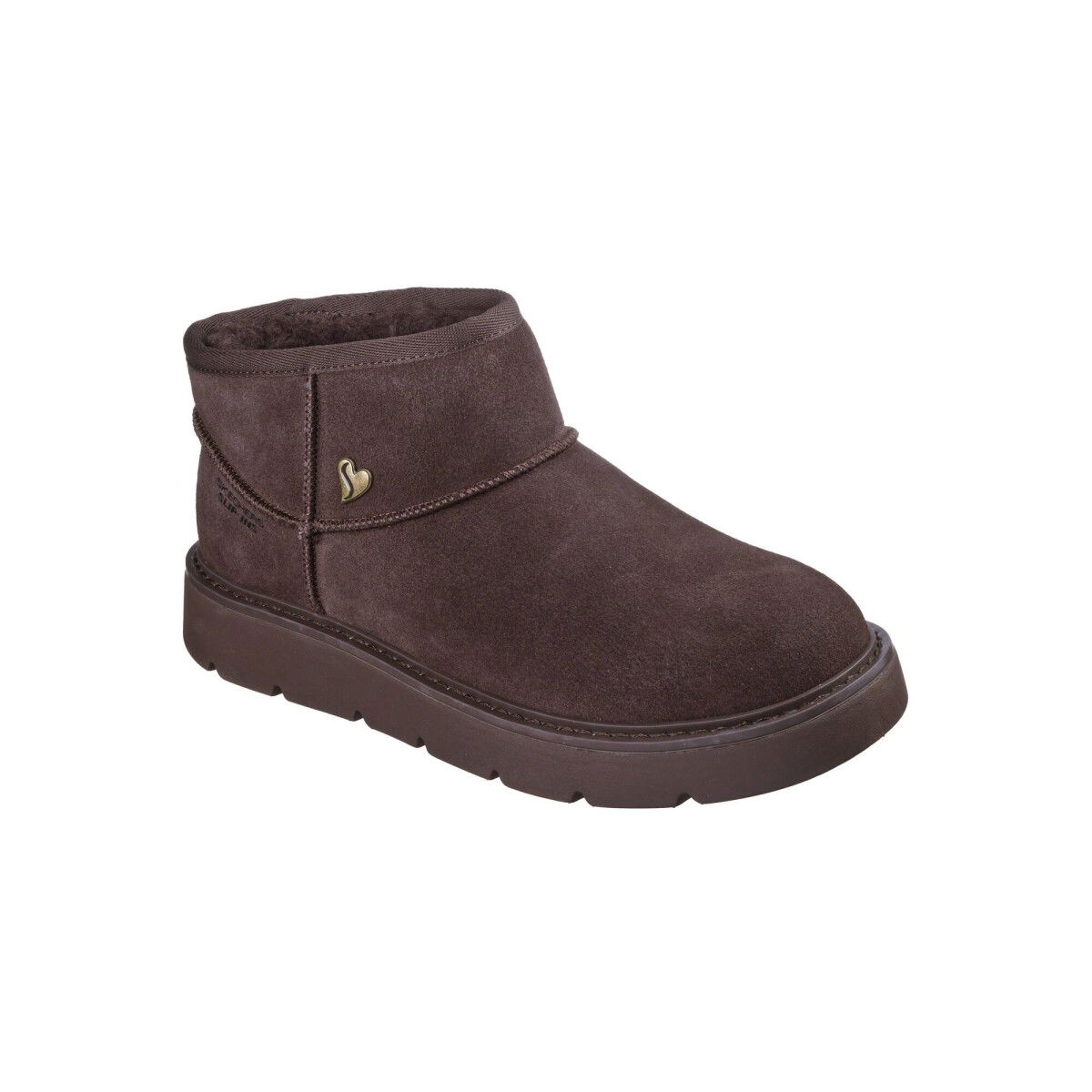 Kotníkové válenky s umělou kožešinou KEEPSAKES LITE SNOWBIRD Skechers čokoládová 37