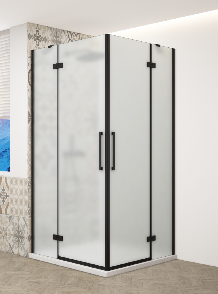 GELCO TRINITY BLACK obdélníkový kout 900x1200 rohový vstup, matné sklo, GT2290-12M-B GT2290-12M-B