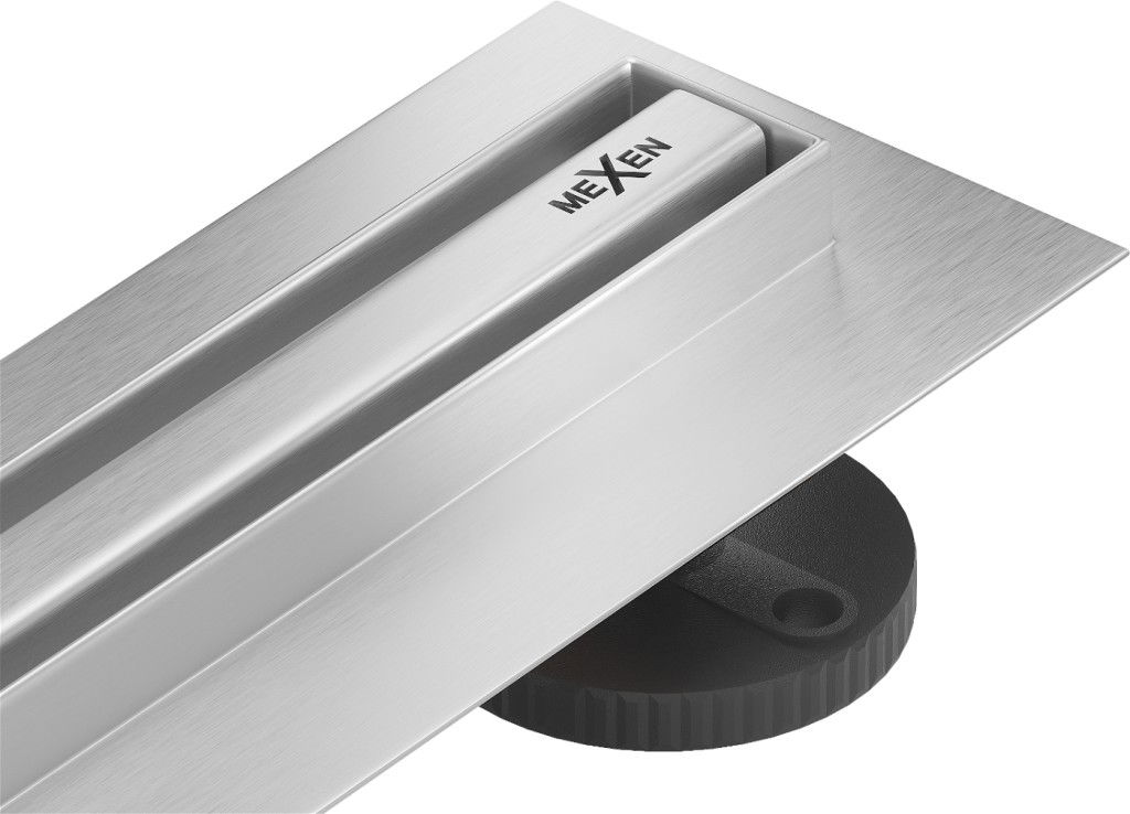 MEXEN Flat 360° Slim podlahový žlab 130, nerez 1041130