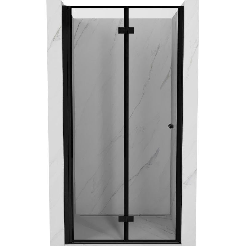 MEXEN MIST dveřní část zalamovací 85x200 cm 6mm černá, okraj, levé 8A6-085-000-70-70-L