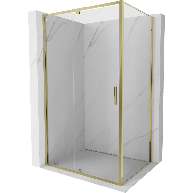 MEXEN/S Exo sprchový kout dveře křídlové 155 x 80, transparent, zlato 819-155-080-50-00