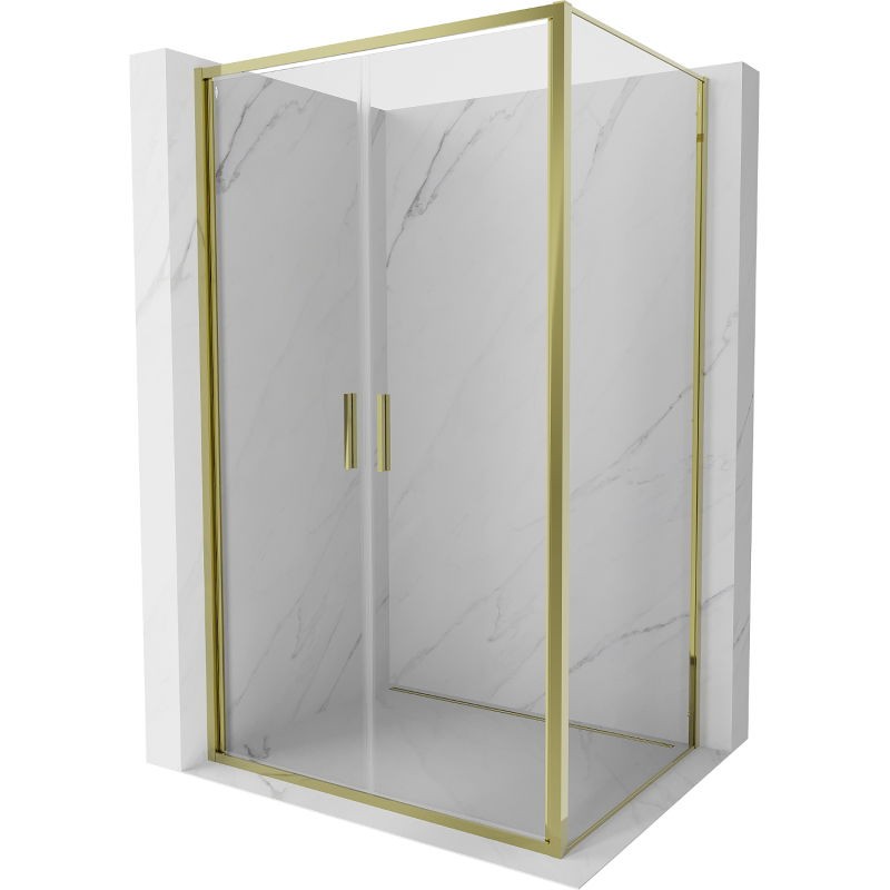 MEXEN/S Exo sprchový kout dveře křídlové 70 x 75, transparent, zlato 814-070-075-50-00