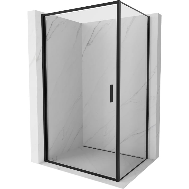 MEXEN/S Exo sprchový kout dveře křídlové 75 x 80, transparent, černá 817-075-080-70-00