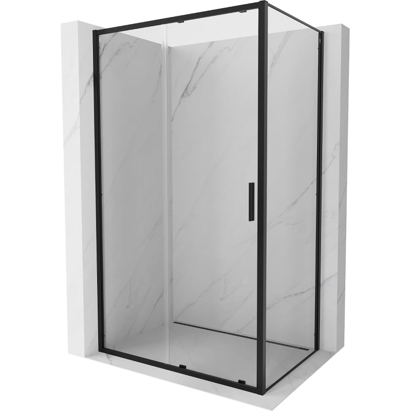 MEXEN/S Exo sprchový kout, posuvné dveře 100 x 75, transparent, černá 8151-100-075-70-00