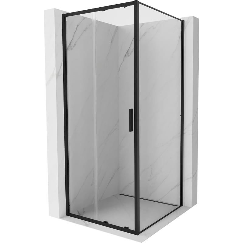 MEXEN/S Exo sprchový kout, posuvné dveře 90 x 90, transparent, černá 8151-090-090-70-00