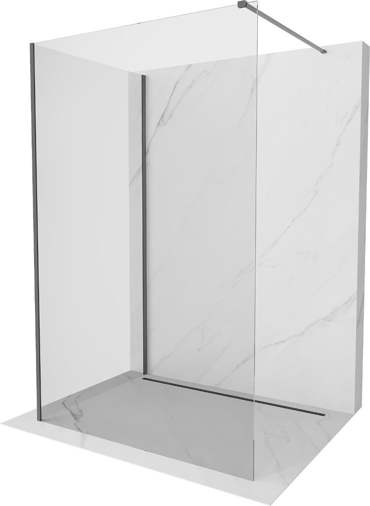 MEXEN/S Kioto Sprchová zástěna WALK-IN 100 x 95, transparent, grafit metal 800-100-212-95-00-095
