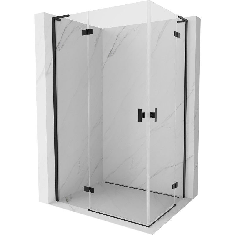 MEXEN/S Mist-H L Duo sprchový kout dveře křídlové 100 x 85, transparent, černá 8A5L-100L-085P-70-00