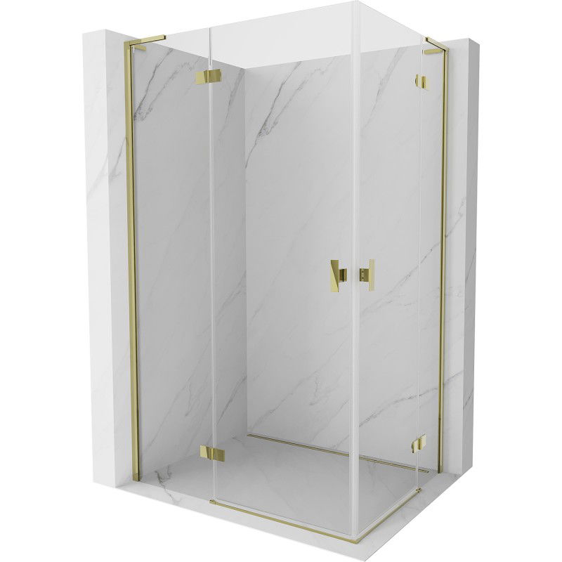 MEXEN/S Mist-H L Duo sprchový kout dveře křídlové 110 x 95, transparent, zlato 8A5L-110L-095P-50-00