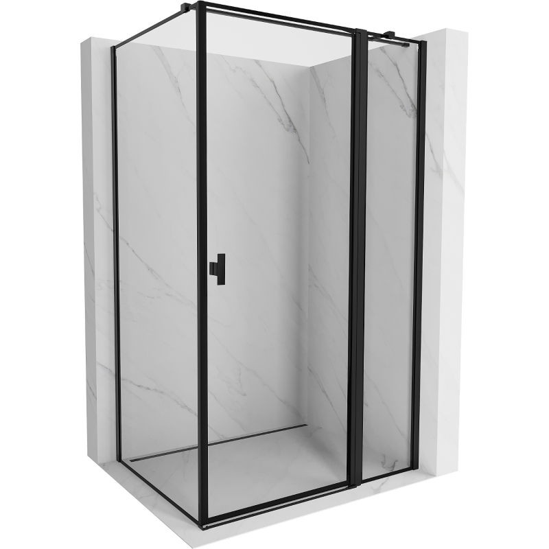 MEXEN/S Mist T sprchový kout dveře křídlové pravá 85 x 80, černý okraj, černá 8A4T-085-080-70-70-P