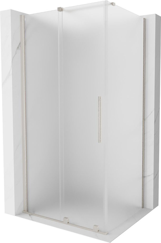 MEXEN/S Velar sprchový kout, posuvné dveře 100 x 110, dekor, nikl kartáčovaný 871-100-110-31-97