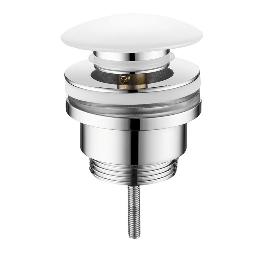 SAPHO Umyvadlová výpust 5/4“, click-clack, keramická zátka, 10-55, keramika bílá CV1002C