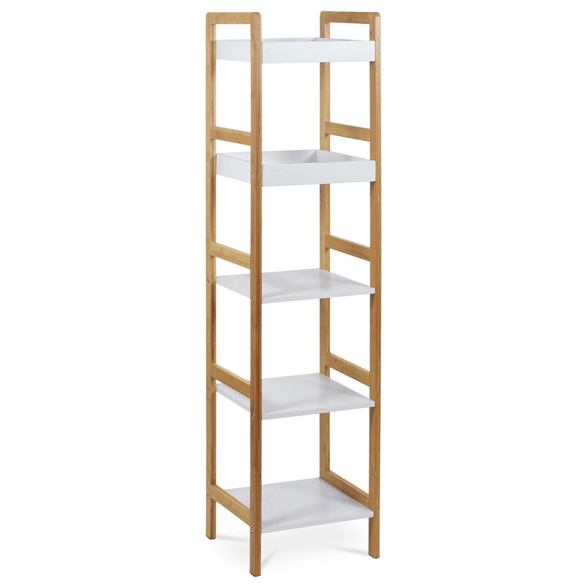 Autronic Bambusový regál 5 políc, 128 cm, DR-013-5, 5 poschodí