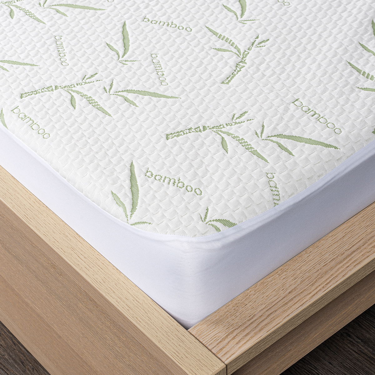 Bamboo Chránič matraca s lemom, 90 x 200 cm + 30 cm, 90 x 200 cm