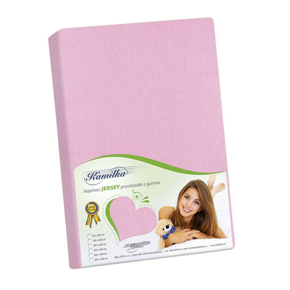 Bellatex Jersey prestieradlo Kamilka ružová, 140 x 200 cm