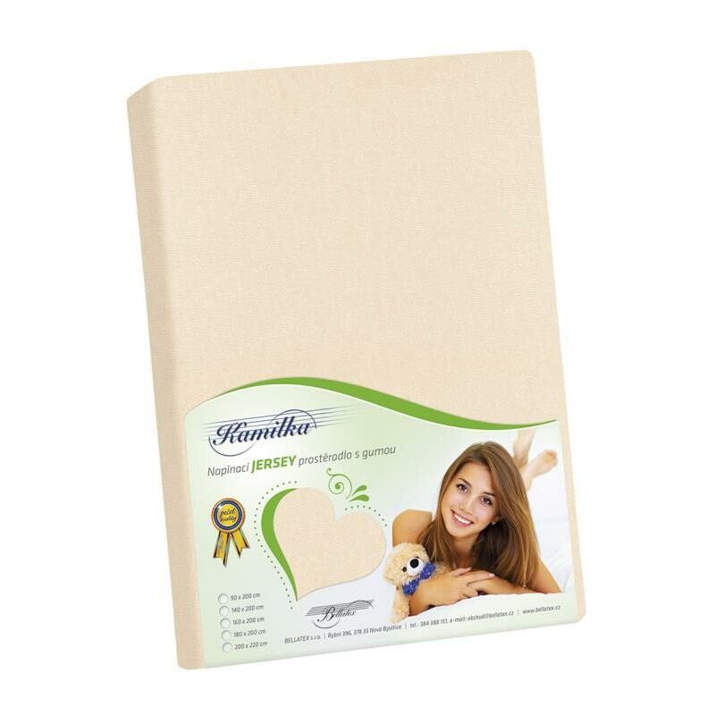 Bellatex Jersey prestieradlo Kamilka smotanová, 160 x 200 cm