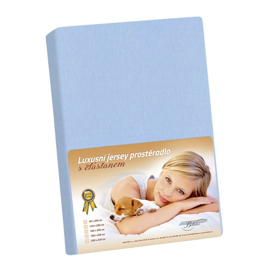 Bellatex Jersey prestieradlo s elastanom modrá, 120 x 200 cm