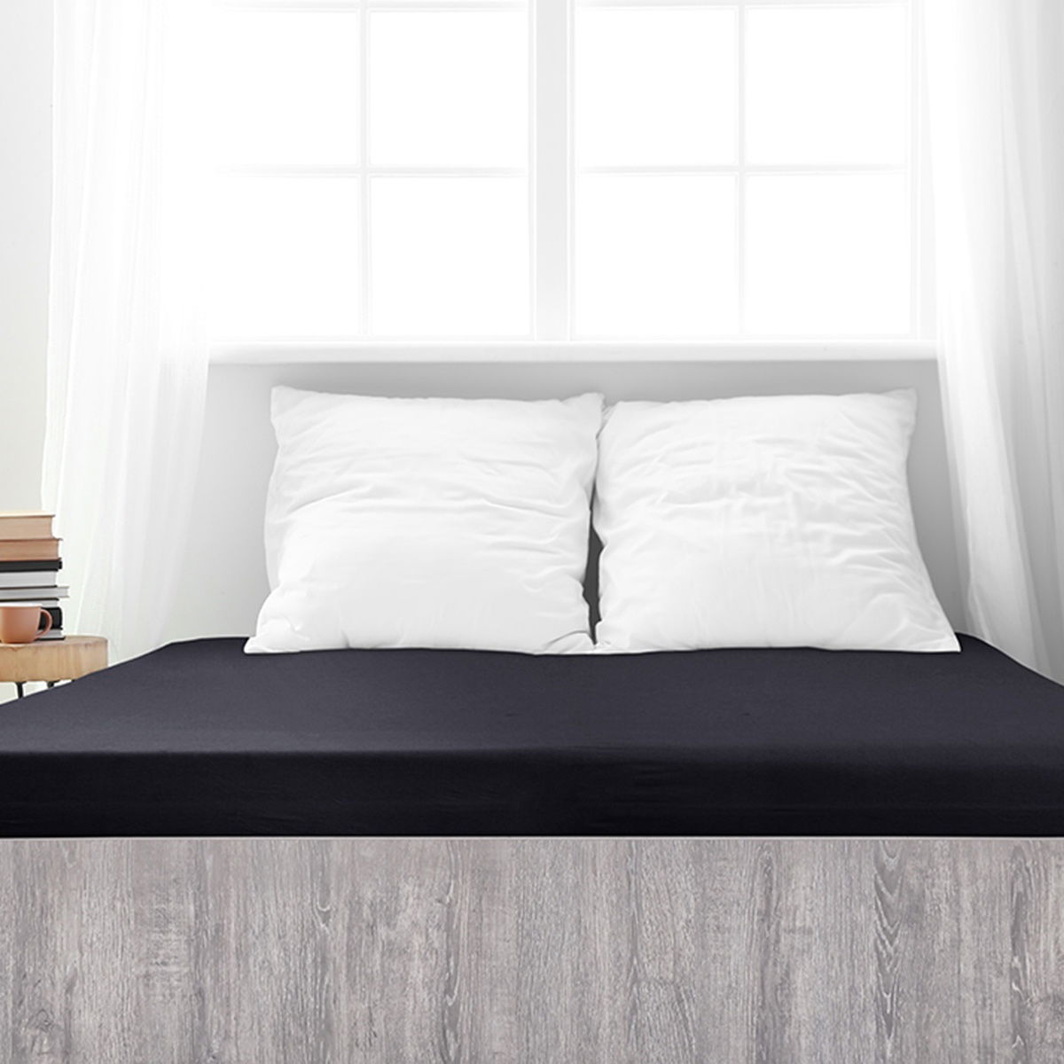 jersey prestieradlo Mako čierna, 180 x 200 cm